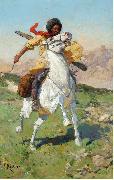 Franz Roubaud The caucasian warrior oil painting reproduction